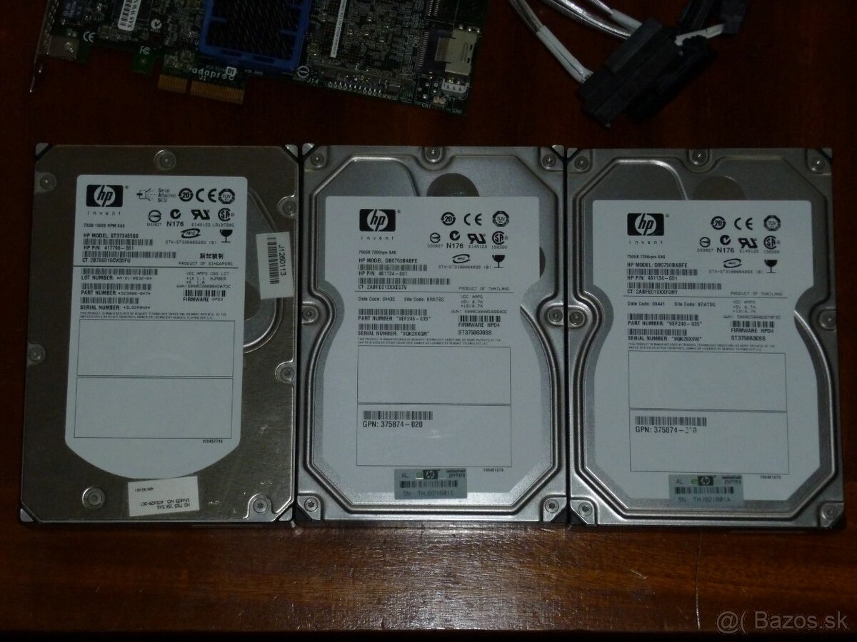 Predám SAS harddisky a radič - 2