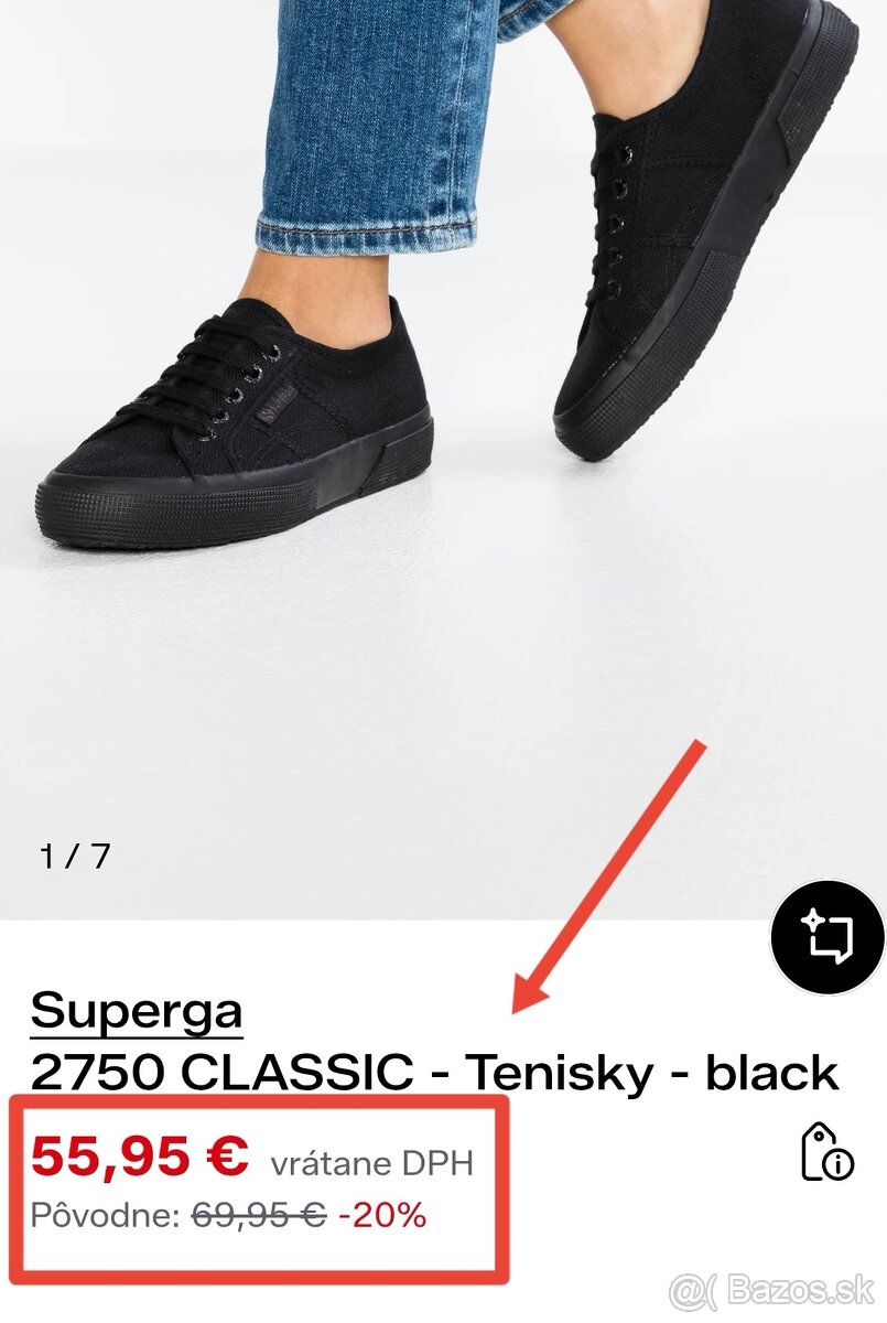 Čierne tenisky Superga č. 44,5 - 2