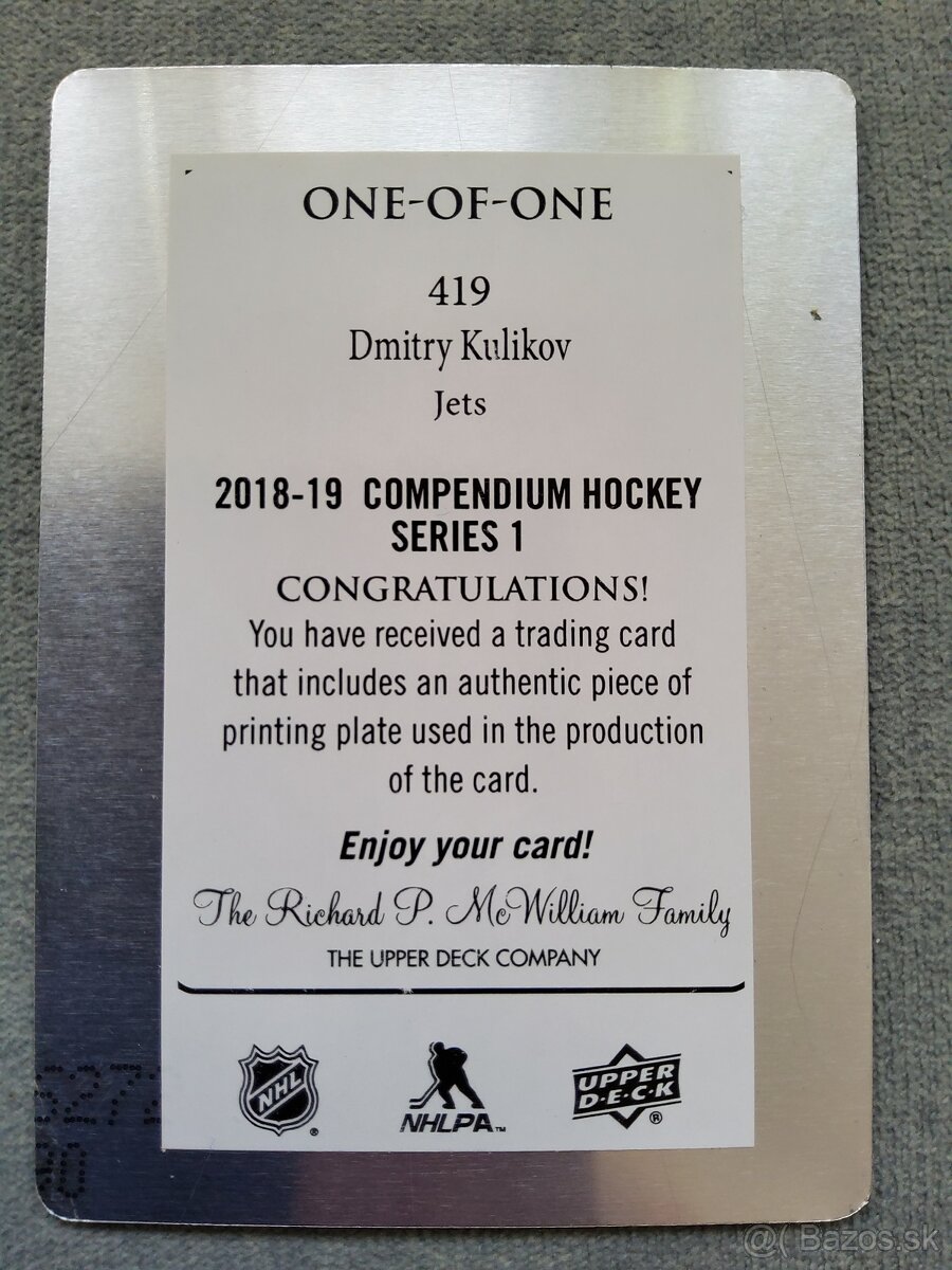 Dmitry Kulikov - Jets - Printing Plate - 2
