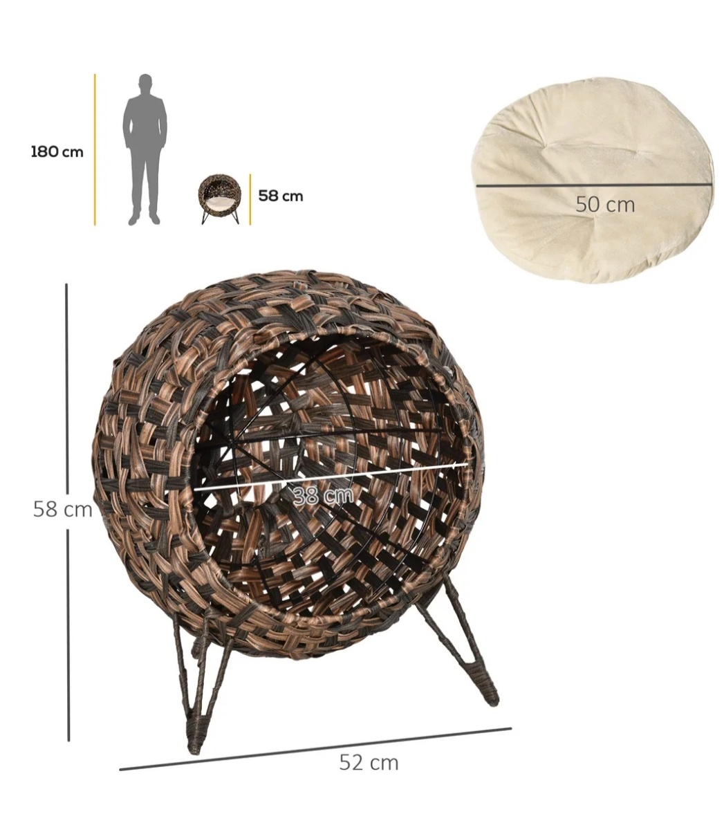 Domček pre mačky z ratanu - 2
