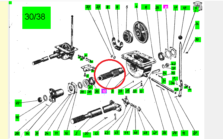 Hriadeľ náhonu na traktor Zetor 3045, 3545 - 2