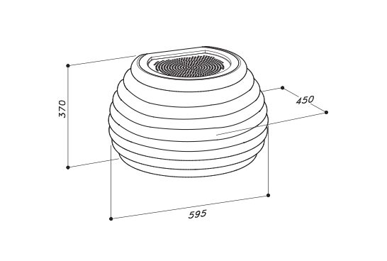 Predam kominovy zavesny digestor z rucnej keramiky - NOVY - 2