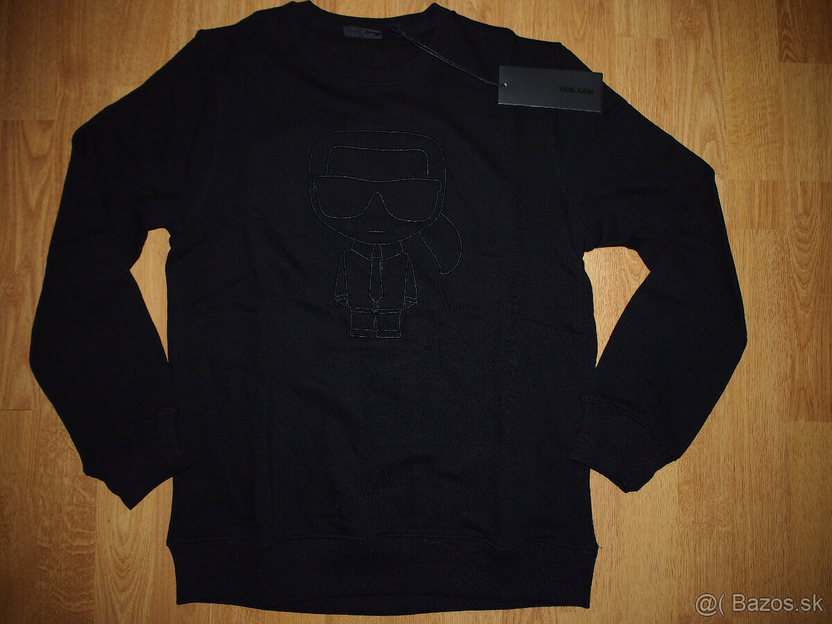 Karl Lagerfeld pánska mikina čierna - 2