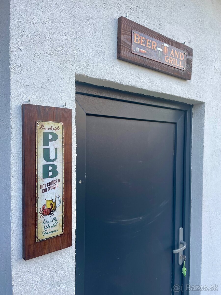 Plechové cedule na dreve - 2