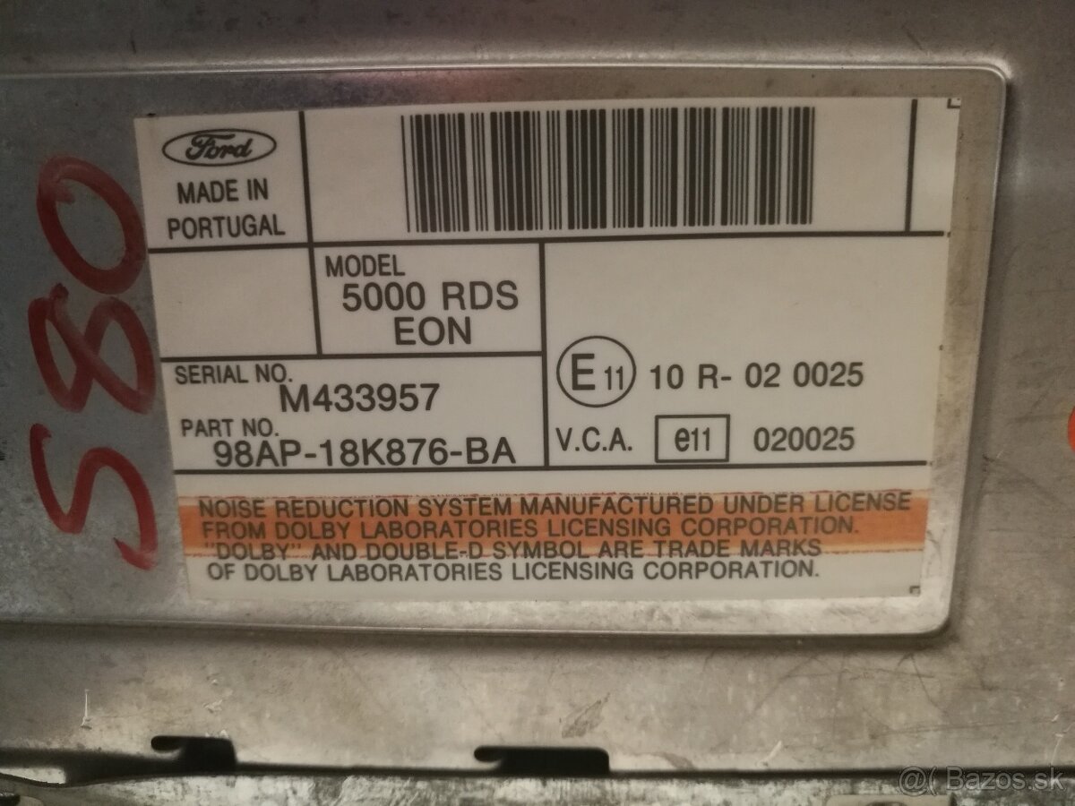 Autorádio FORD 5000 RDS EON. Originál. - 2