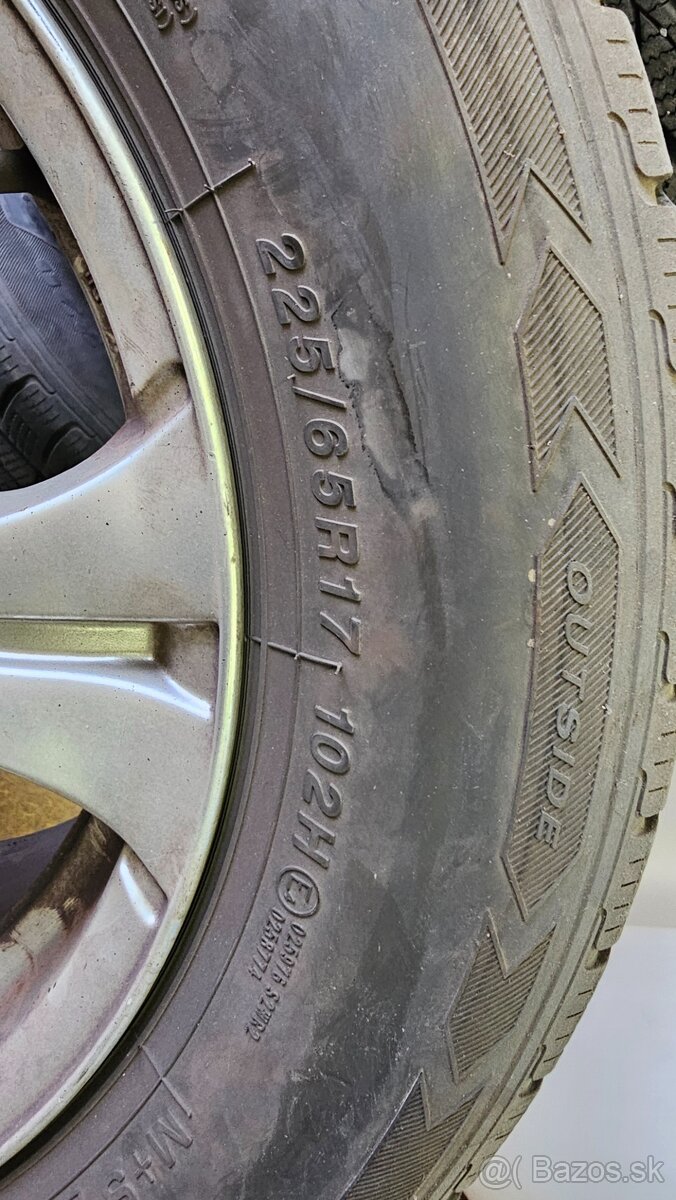 Predám komplet alu disky 5x114.3 17" + zimné pneu - 2