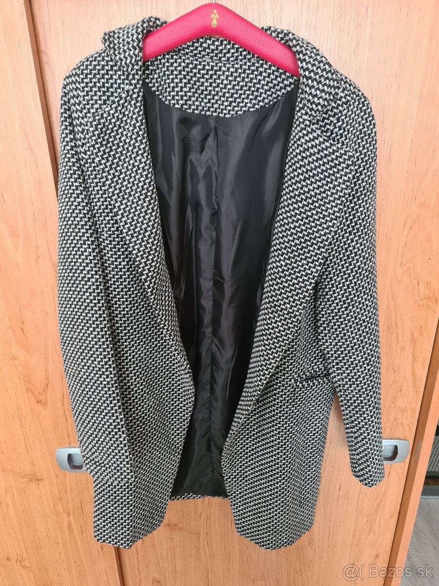 Čierno biely jesenný kabát, xs - 2