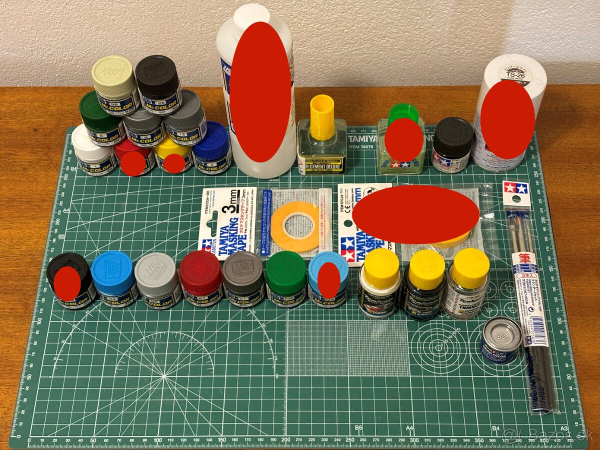 Modelárske farby,lepidlá, štetce, podložky pod modely - 2