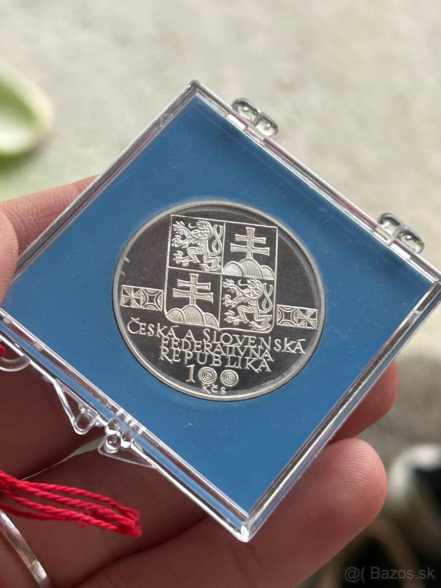 Proof Strieborná minca 100 Kčs Ag Muzealna spoločnosť 1991 - 2