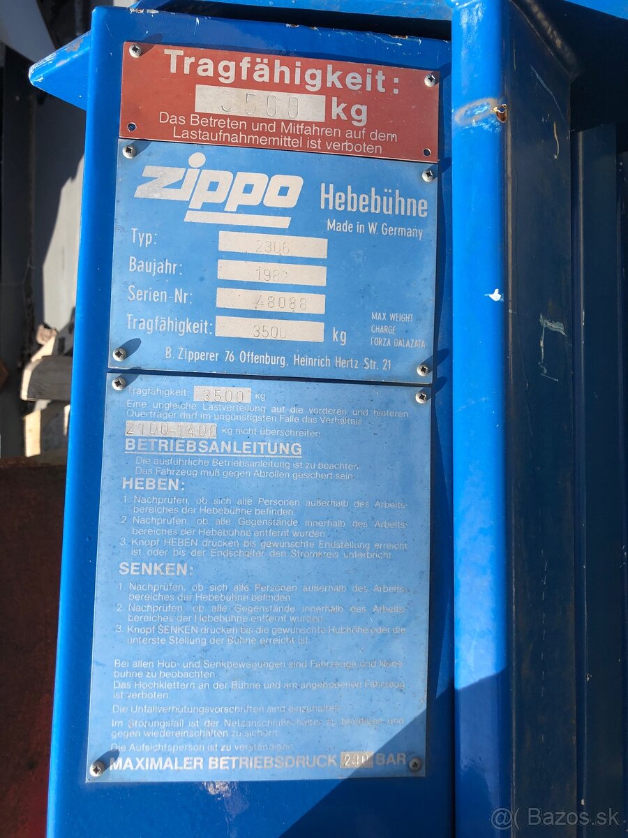 4 stĺpový Zdvihak 3.5t - 2