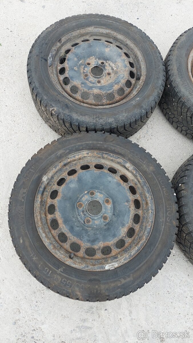 Predám zimnú sadu plecháčov 5x112 r16 Gislaved - 2