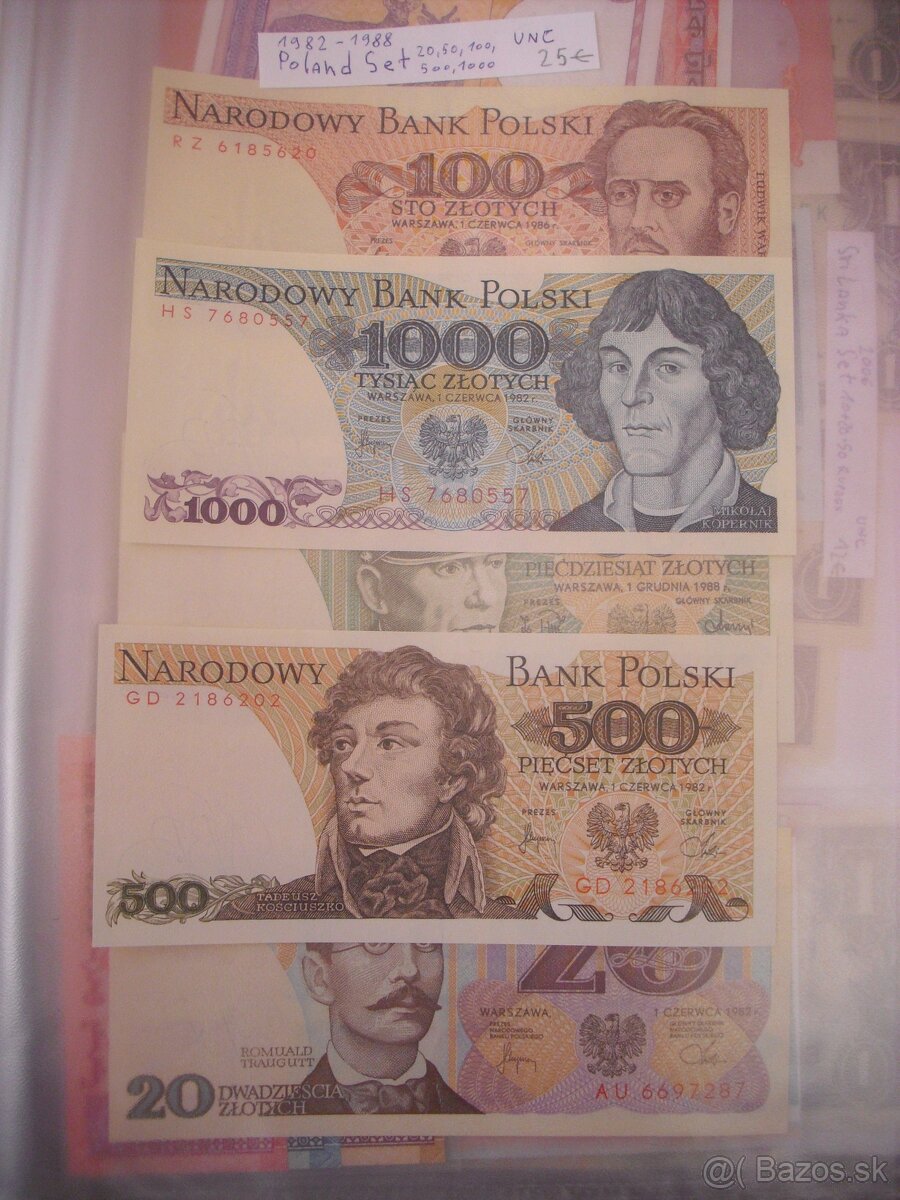 predam sety bankoviek UNC zberatelska kvalita zahranicie - 2