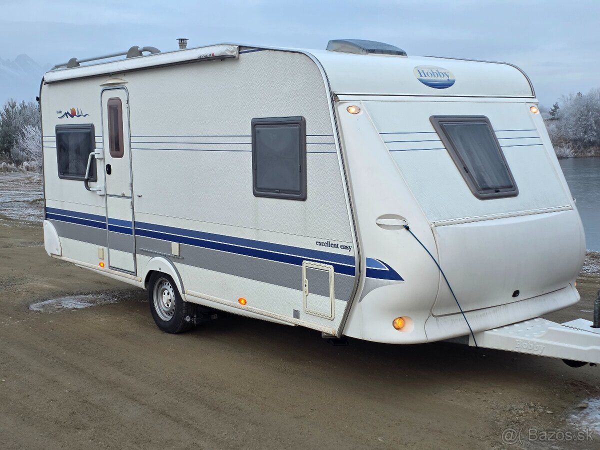 Obytny príves Hobby 495 - 2005 markiza, mover, nosic - 2