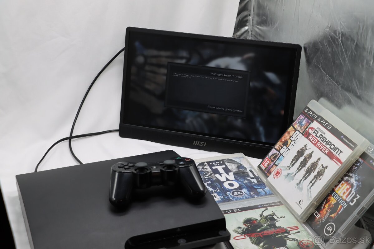 PS3 Slim CECH-3004A 160GB v krabici + 5 hier - 2