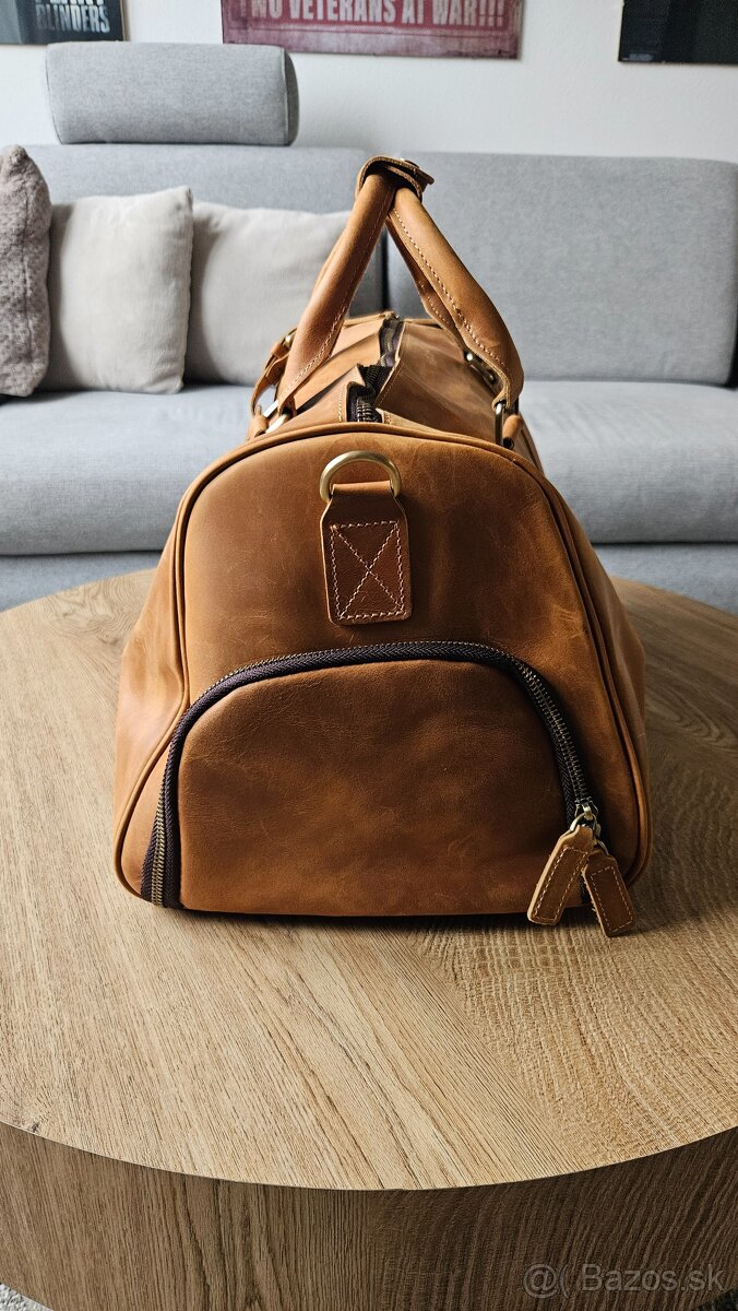 Panska hneda kozena cestovna taska - 2
