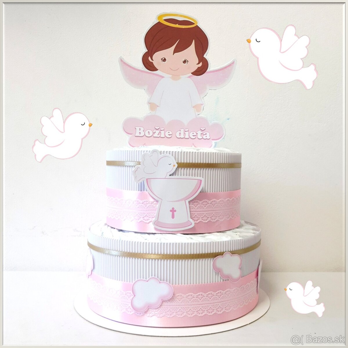 Plienková torta RUŽOVÝ ANJELIK - 2