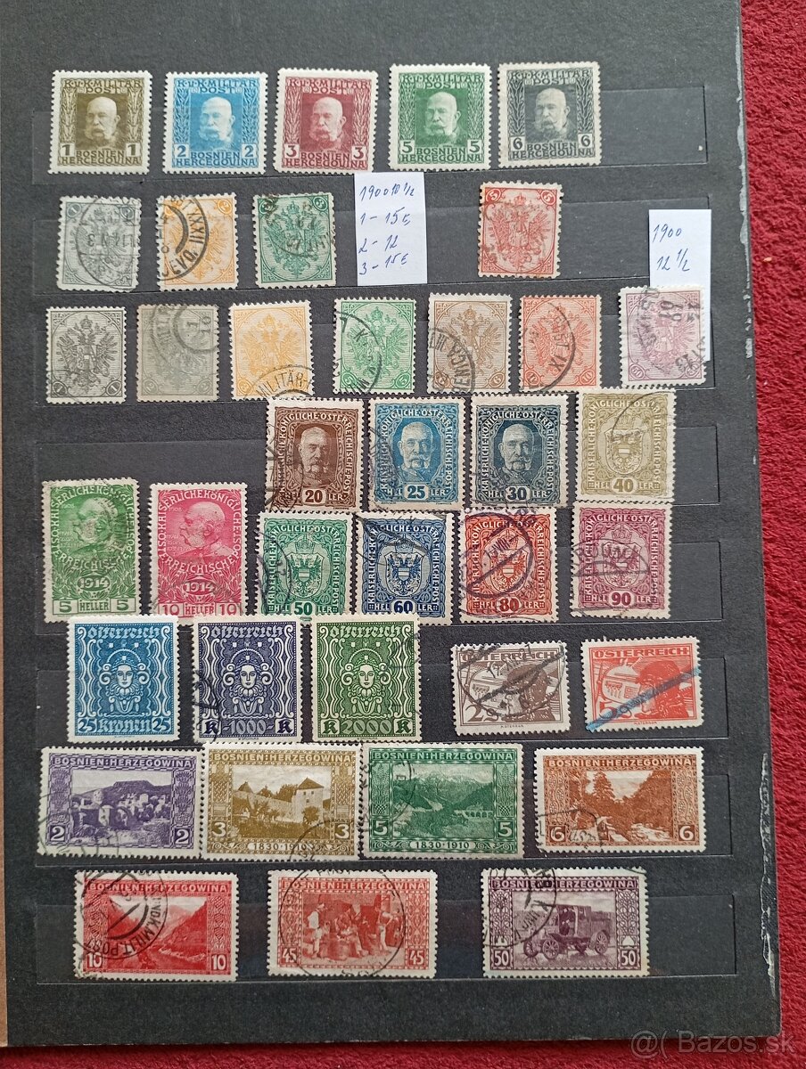 Známky Rakúsko Uhorska a Bosna - 2