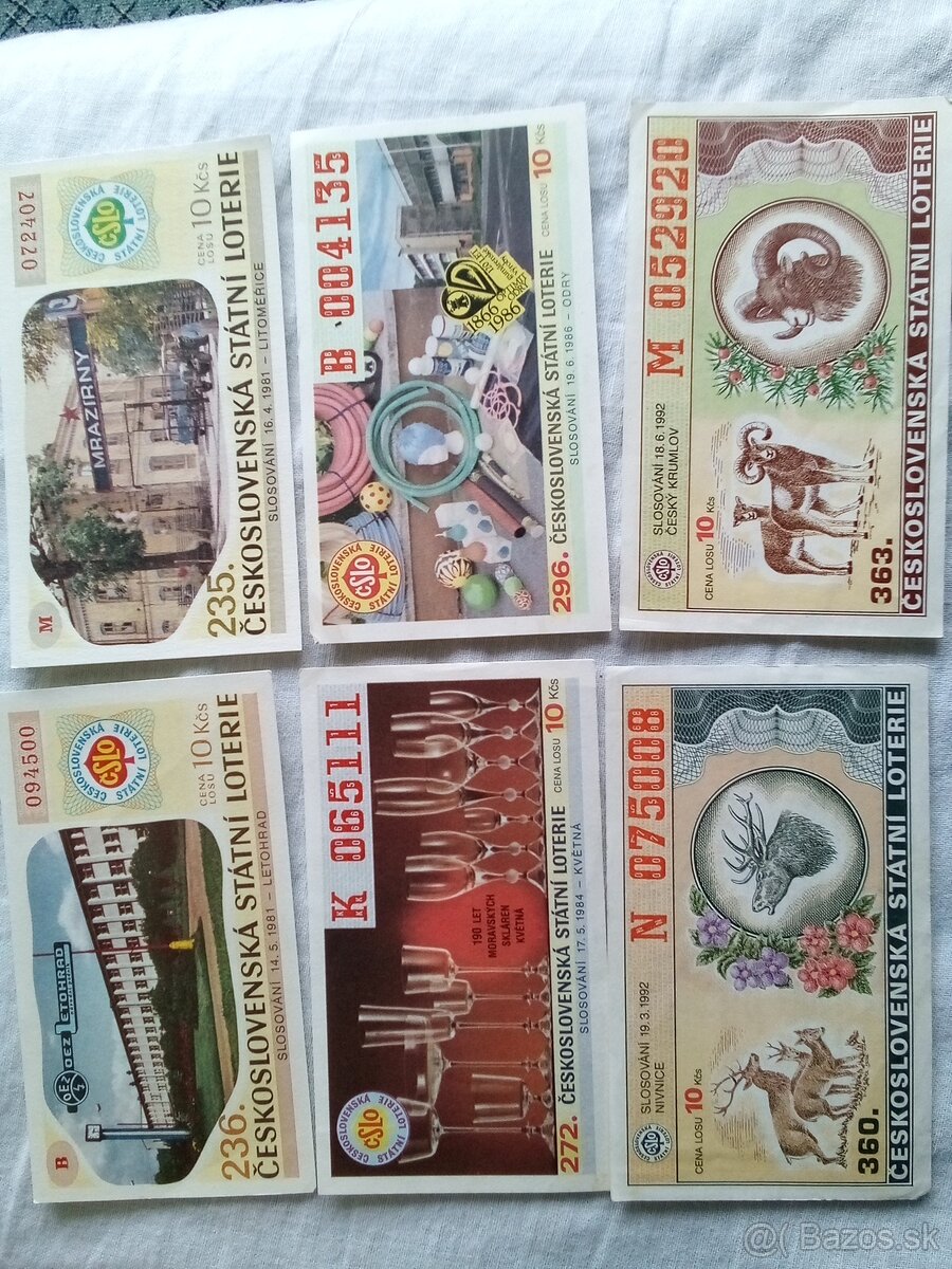 Staré žreby Československá Štátní Loterie - 2