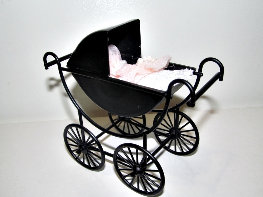 Mini kočárek pro malé panenky,viktoriánský styl. - 2