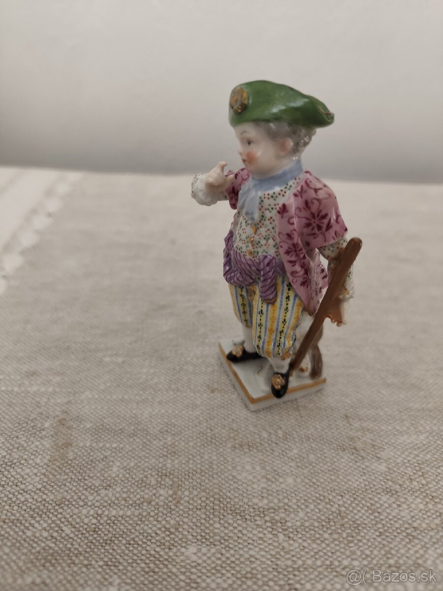 Meissen míšeň chlapec s palicou porcelánová soška - 2