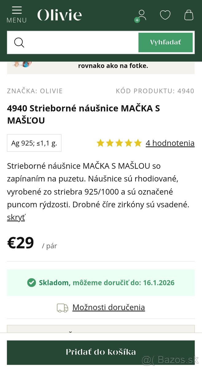 Hello kitty náušnice strieborné - 2