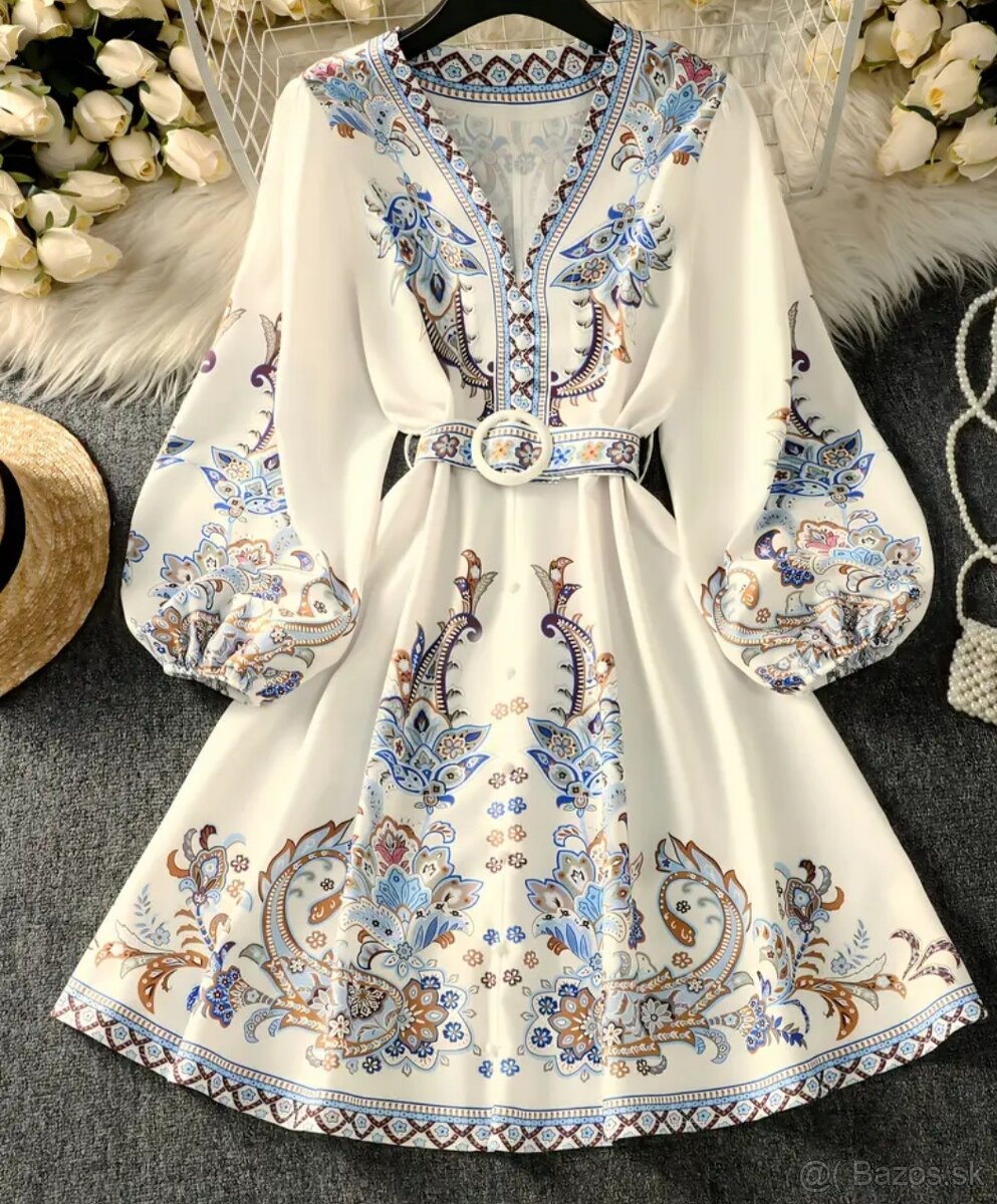 Šaty s opaskom S - 2