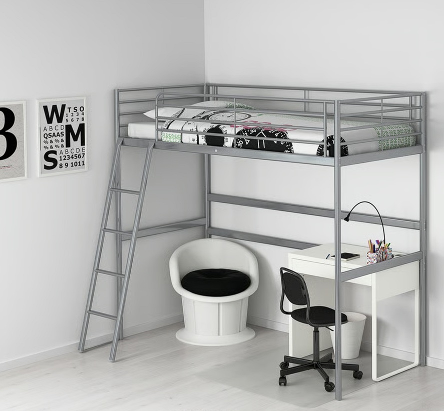 Poschodova postel IKEA Svarta s matracom - 2