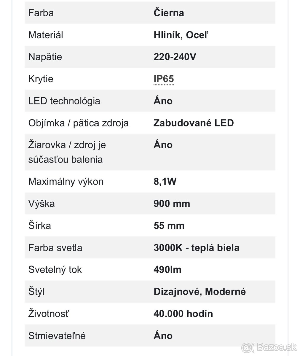 exteriérová lampa Astro bayvile spike - 2