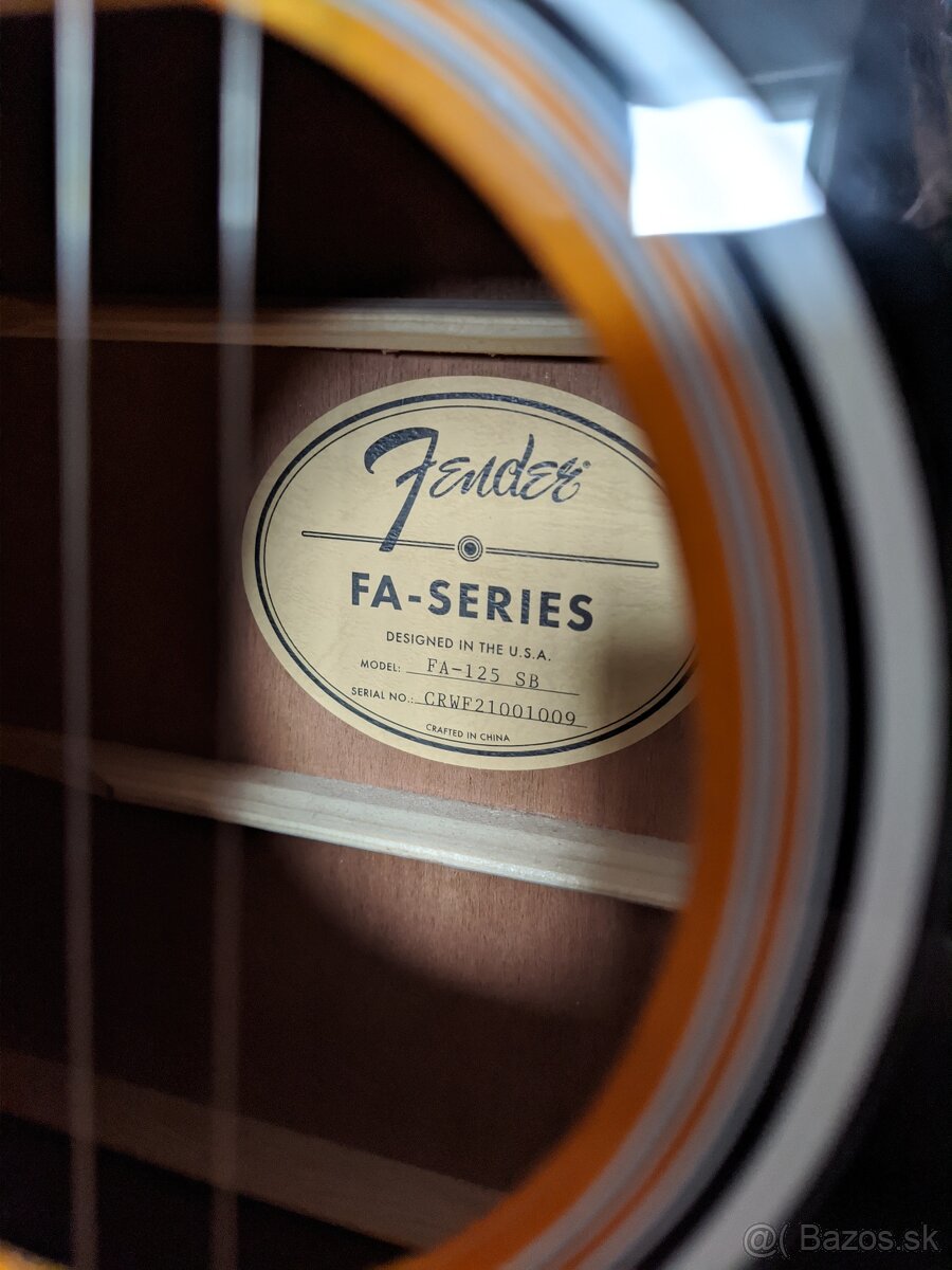 Akustická gitara Fender FA-125 SB + zateplený obal Herget - 2