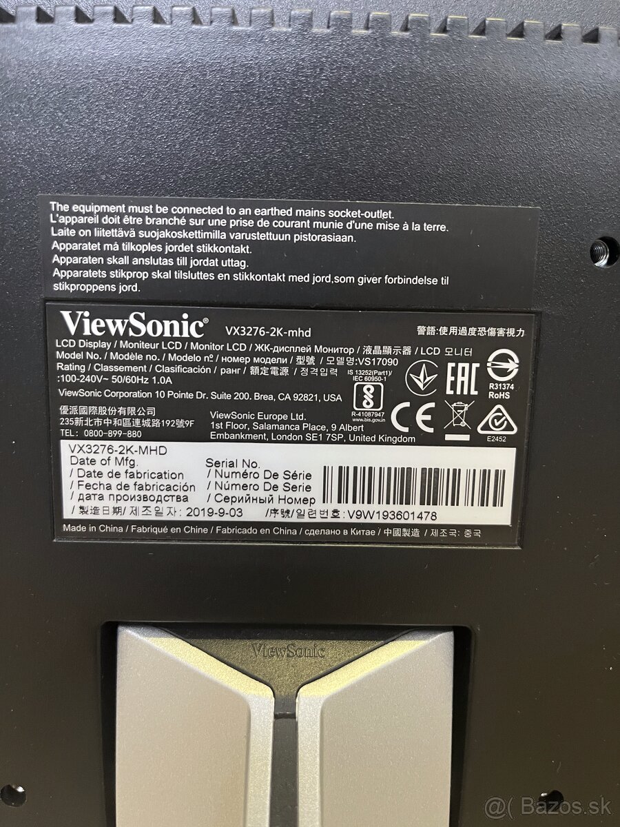 Monitor ViewSonic VX3276-2K-MHD (32″ QHD IPS) – výborný stav - 2