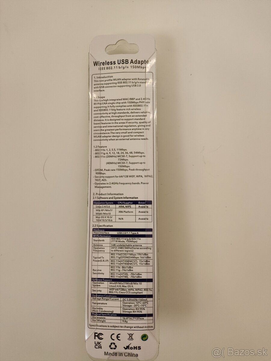 Predám nový Wi-Fi USB adaptér 150 Mbps (2.4 GHz) - 2