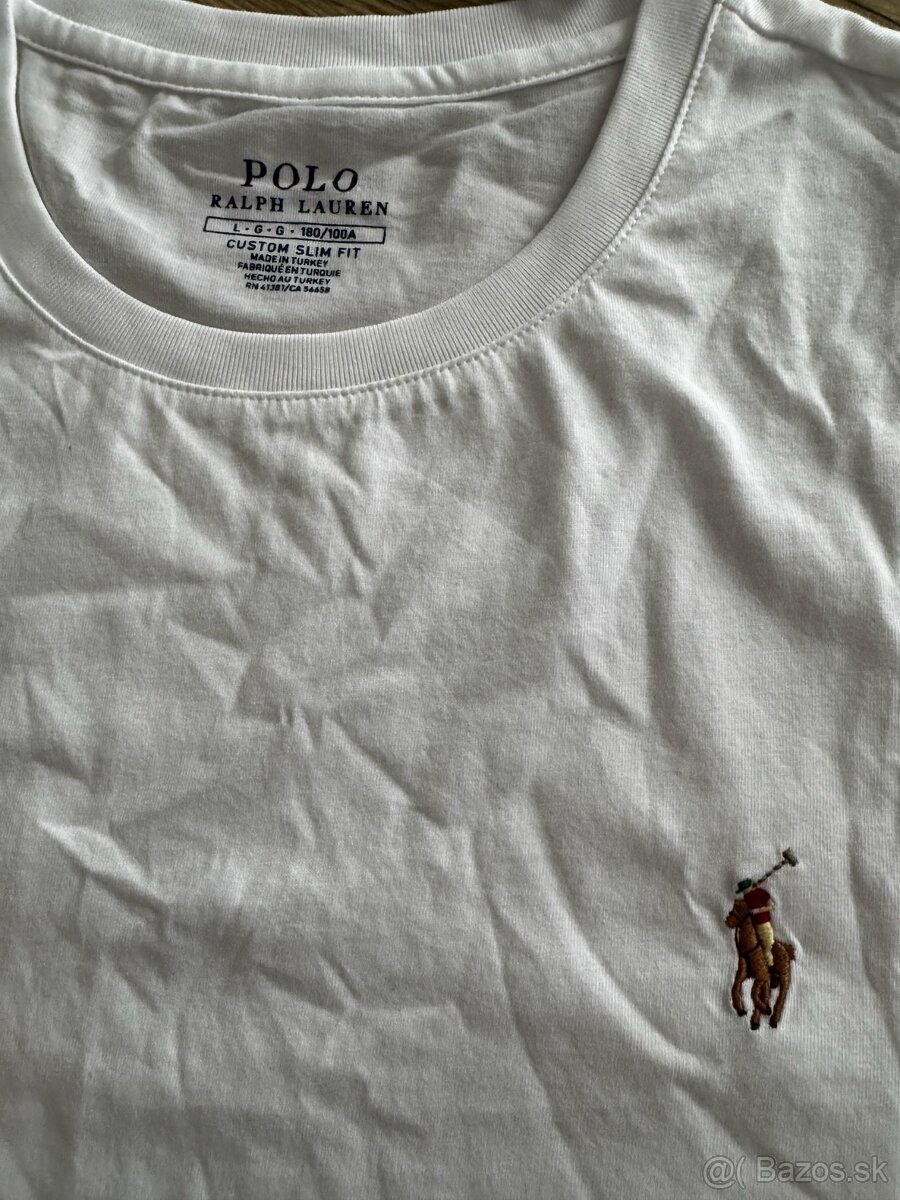 Tričko Ralph Lauren biele basic L - 2