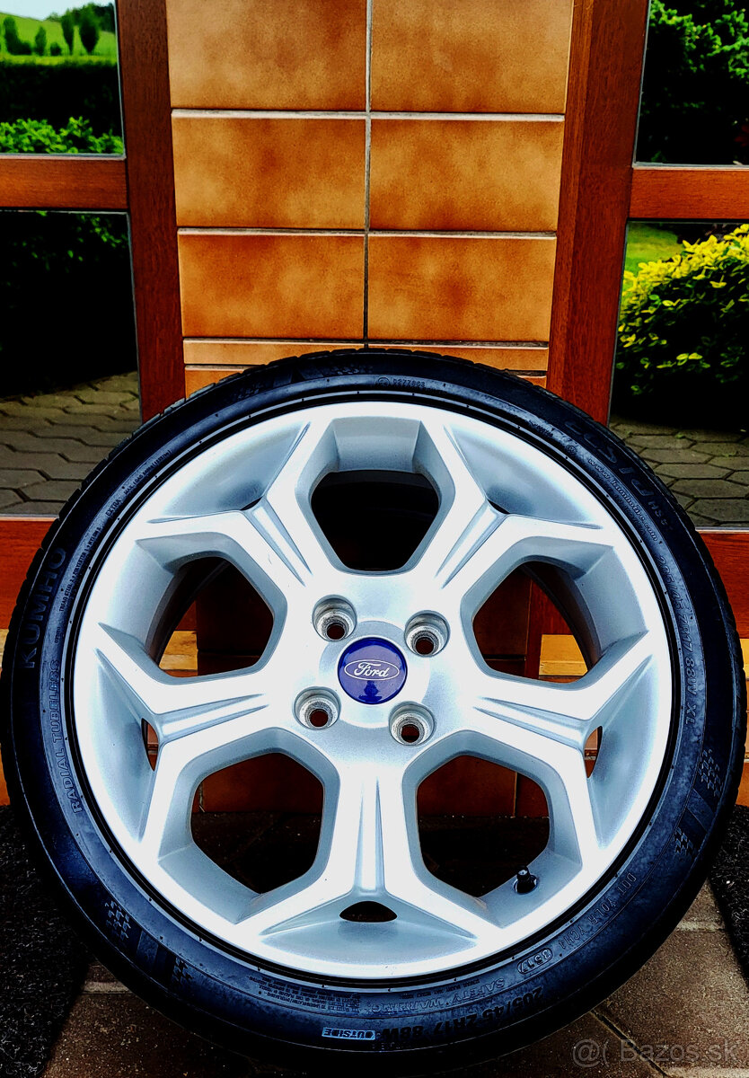 alu R17 4x108, letné pneu 205/45, orig. Ford Fiesta ST - 2