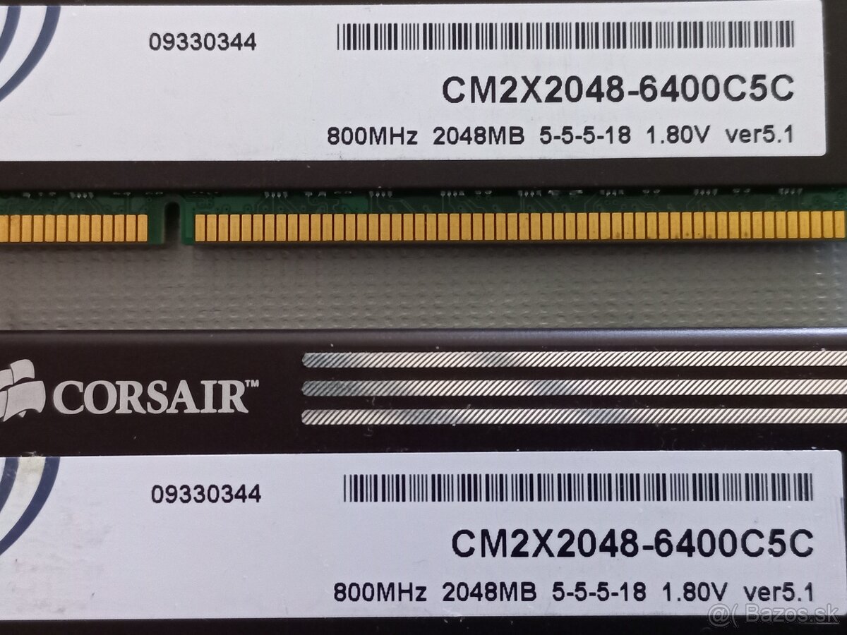 RAM DDR2 4GB (2x2GB) CORSAIR PC6400 CL5 DIMM do PC - 2