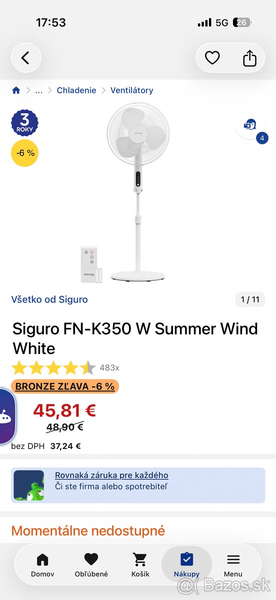 Ventilátor Siguro FN-K350 W - 2