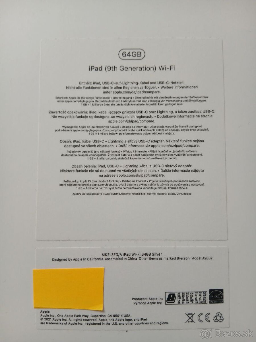 iPad 9gen 10.2" 64GB komplet + Spigen puzdro - 2
