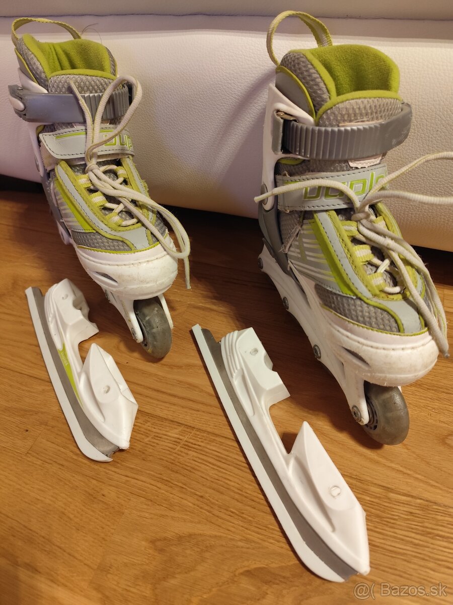 Detské korčule Duplex 2v1 nastaviteľná veľkosť 30-33 - 2