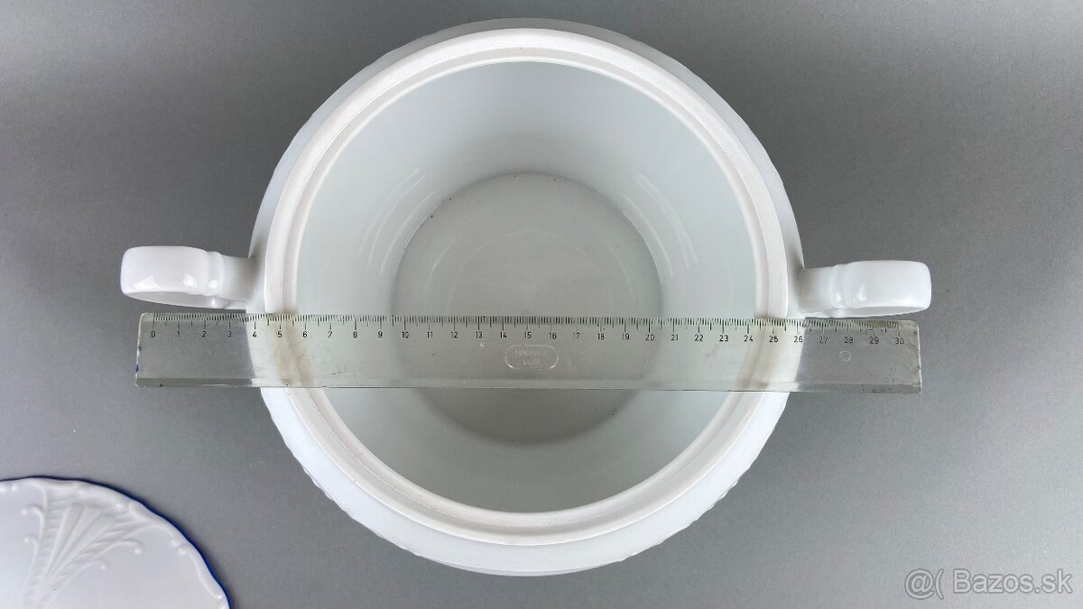 Misa na polievku husi, modrá linka, český porcelán - 2