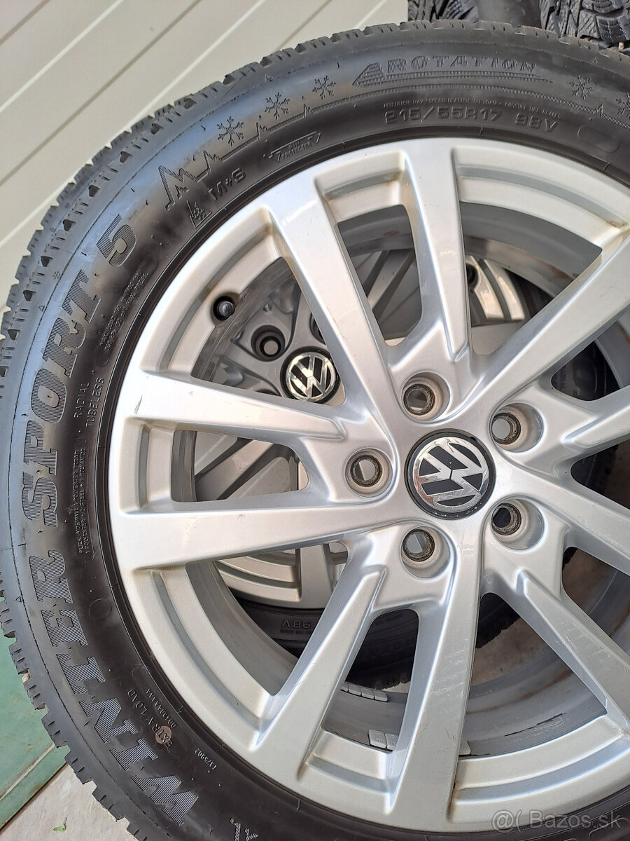 DISKY 5x112, ET 48, R17 + Zimné pneu 215/55 R17 - 2