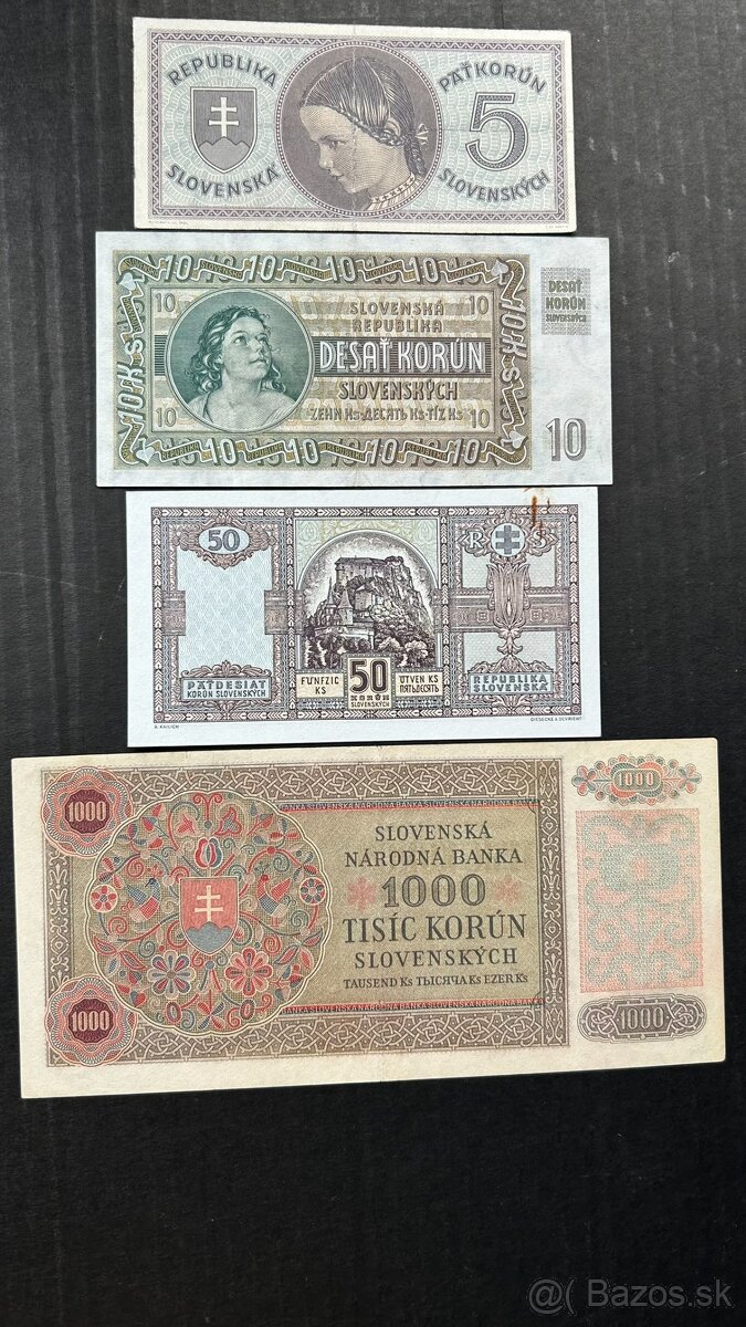 Bankovky Slovenský štát Neperforované aunc - 2
