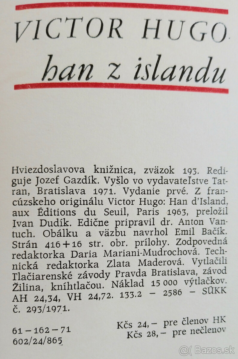 Predám knihu Victor Hugo – Han z Islandu - 2