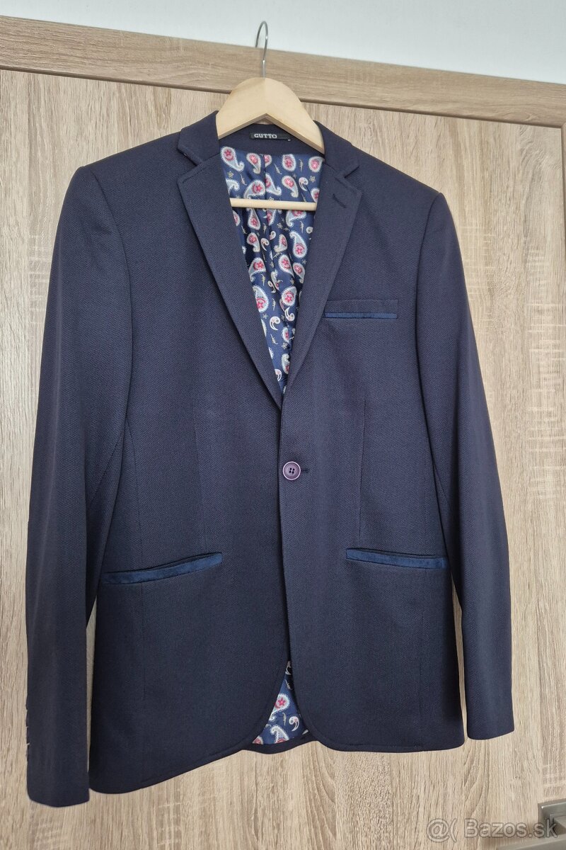 Tmavo modré pánske sako - 2