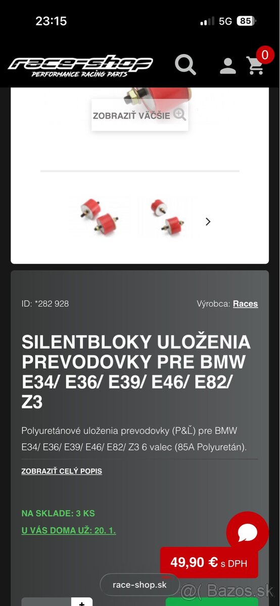 Strongflex uloženie prevodovky E46 E36 … - 2