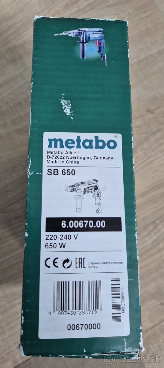Metabo SB 650, elektrická príklepová vŕtačka - 2