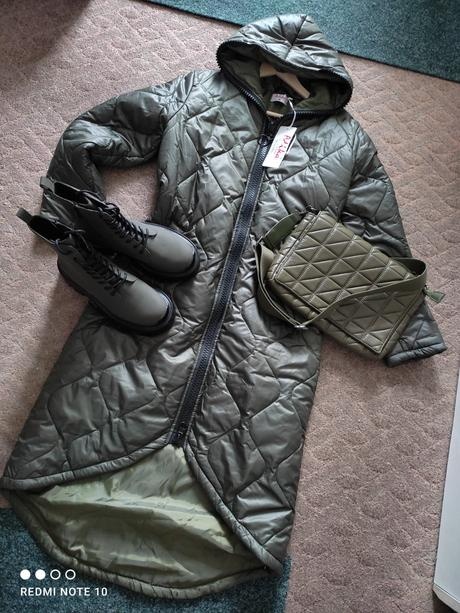 Prechodná olivová prešívaná bunda -M,L - 2