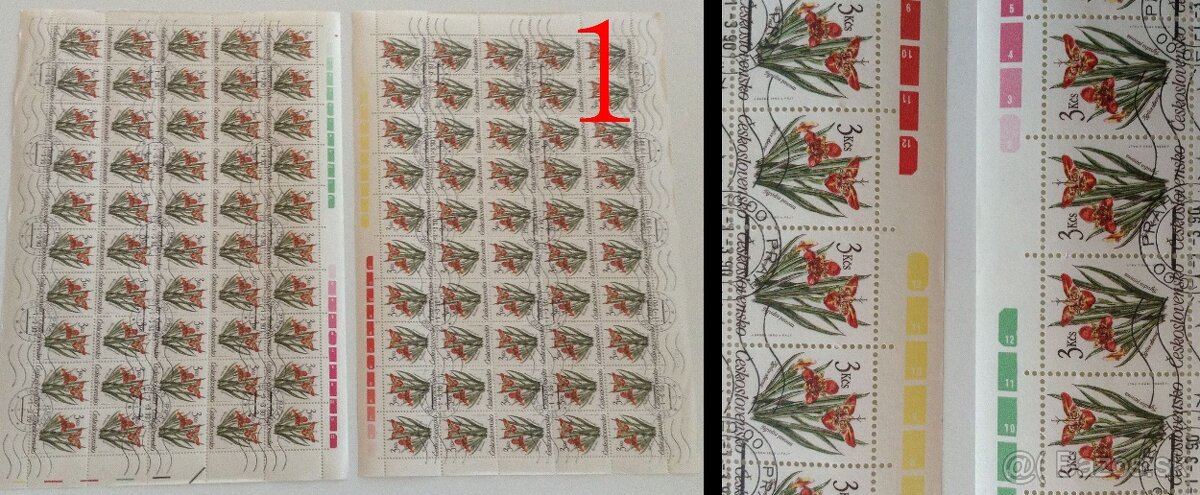 Archy ČS ZNÁMOK - kvety,lietadlo,hodiny,sova,vlak - 2