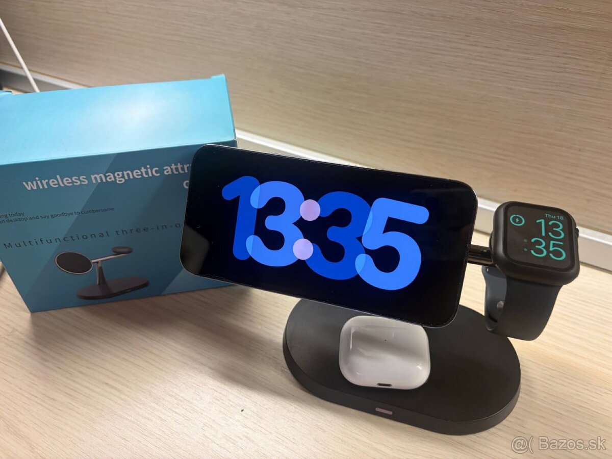 Bezdrôtová nabíjačka 3-v-1 pre mobilný telefón (nová) - 2