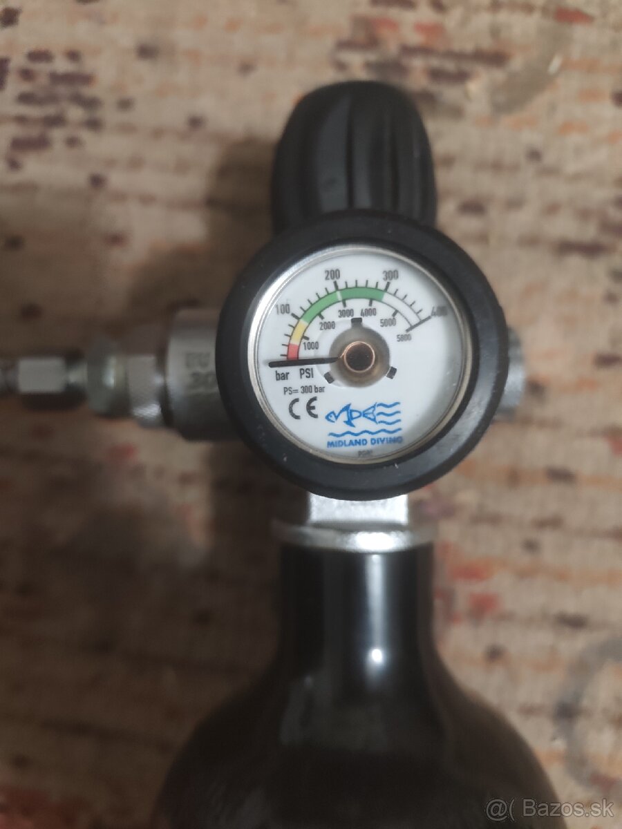 Oceľová fľaša 3L PCP, Airsoft, potápanie - 2