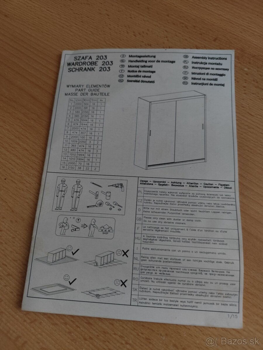 Predám - Šatníková skriňa Vista 203/ farba čierna - 2
