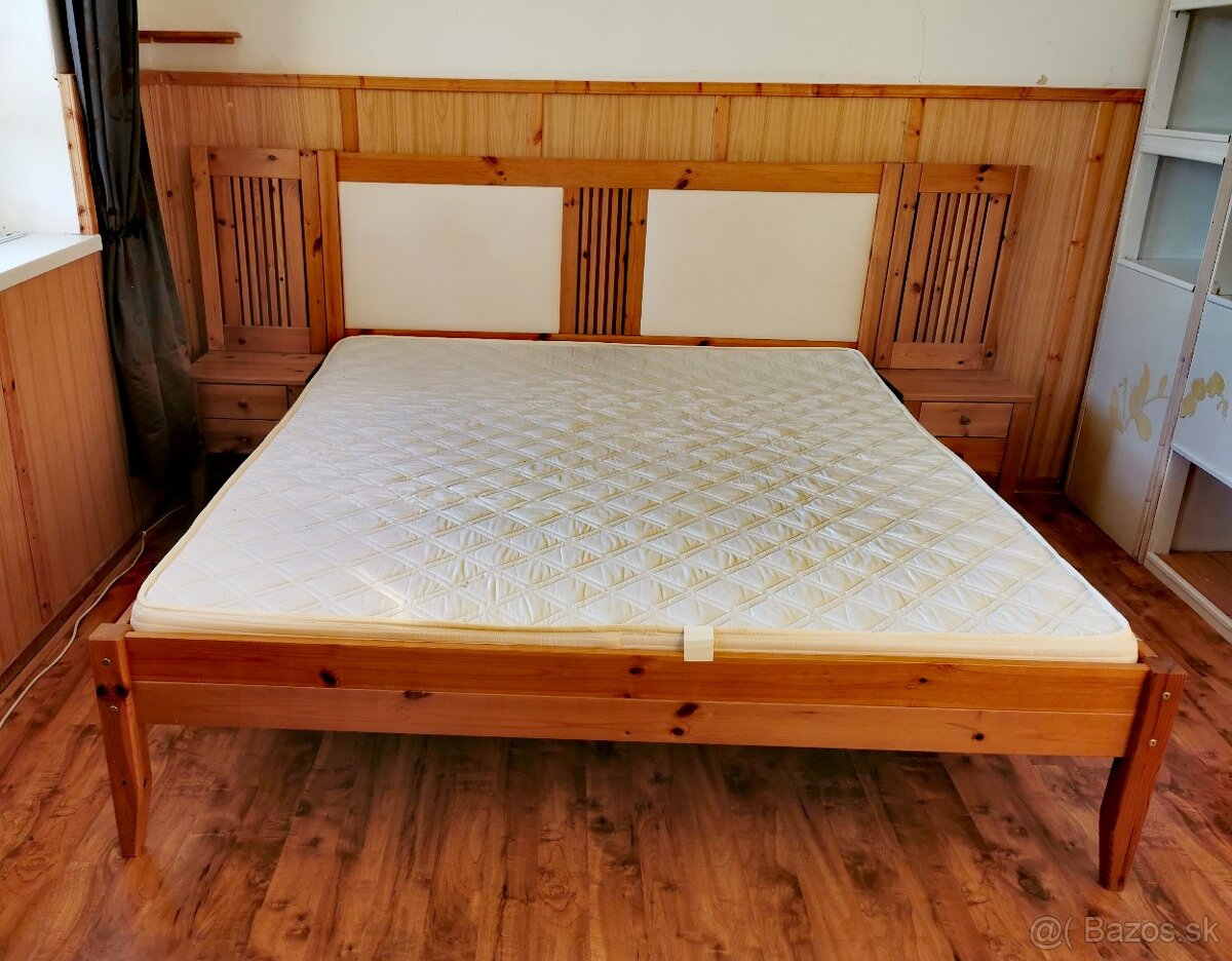 Manželská posteľ z masívu – komplet set - 2